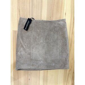 Blank NYC Taupe Suede Leather Mini Skirt Size 24 NWT Lined